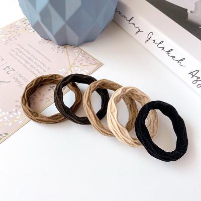 China Hot Selling High Elastic Hair Ties Kids Adult Multicolor Rubber Cotton Scrunchies Elastic Hair Ties Accessories for sale