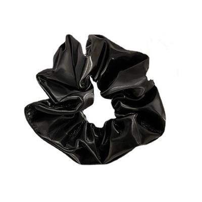 China Fashion Lady Multi Colors PU Hair Rope Ties Scrunchies Girls Soft Leather Hair Accessories for sale