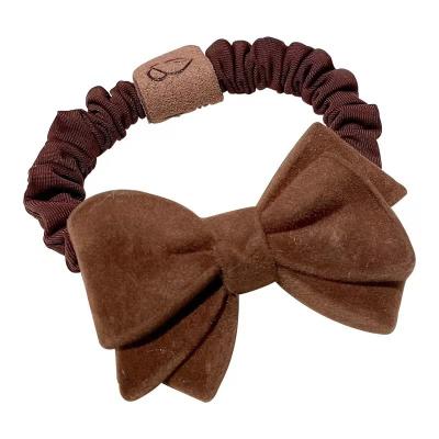 China New Fashion Designer Hair Accessory Cute Elastic Bow Hair Tie For Girl Women Velvet Hair Scrunchies for sale