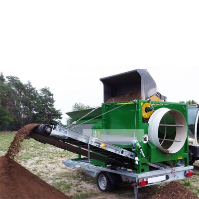 China Top Soil Screener Mobile Compost Drum Screen Screening for Sawdust Wood Chips Refuse for sale