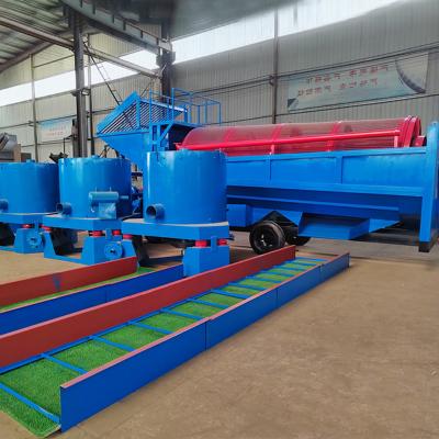 China Feeding Size Less Than 300mm Gold Collecting Grass Mat and Trommel Screener Centrifuge for sale