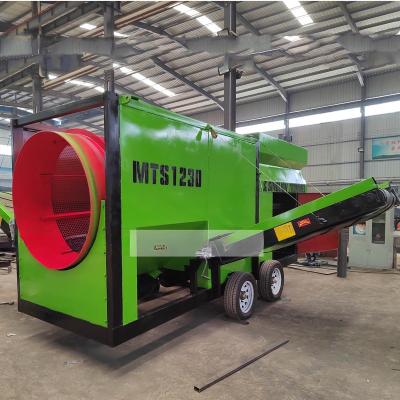 China Mobile Sawdust Firewood Wood Chips Sieve for Fertilizer Biomass Woodchip Screening for sale