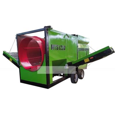 China Gray Topsoil Screener Diesel Generator Wood Firewood Trommel Type Drum Screen Machine for sale