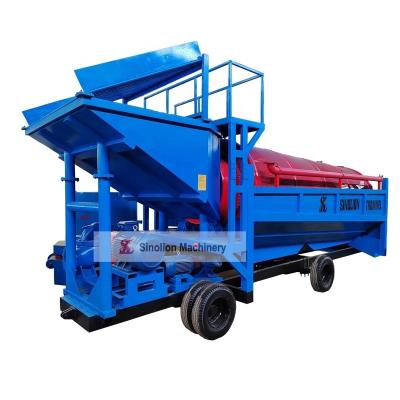 China Mobile Gold Washing Grabber Rotary Trommel Screen 3-30KW Blue with Big Discount Offer for sale