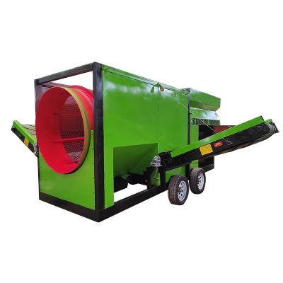 China 1-200 Tons Per Hour Capacity Mobile Compost Trommel Screen Rotary Compost Drum Machine for sale