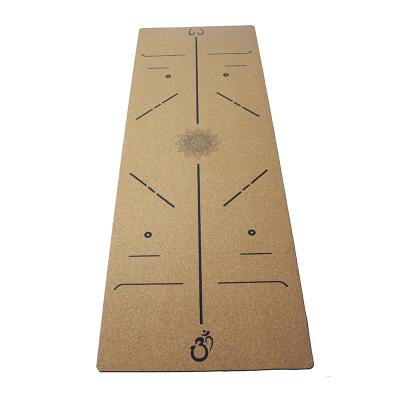 China Professional Foldable Natural Rubber Anti-Slip Cork Yoga Mat For Yoga Pilates for sale