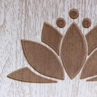 China High Quality Professional Durable 4mm PU Embossing Natural Rubber Logo Double Layers Anti Slip Yoga Mat For Home Use for sale