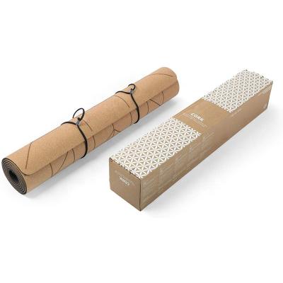 China Custom Made Cork Tpe Yoga Mats Eco Cork With Custom Print Application Friendly Fitness Equipment Anti Slip for sale