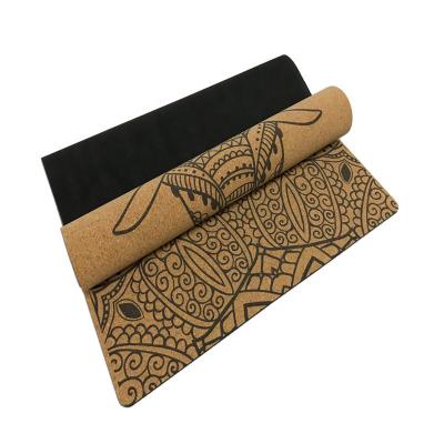 China Cork Natural Rubber Yoga Mats Professional Durable for Yoga Pilates for sale