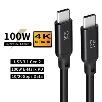 China COMPUTER USB C GEN 2 Cable 6ft to USB C 3.1 Type C Cord 4k 60Hz Video Output 5A Power Supply Charging 6ft Wire 100W for sale