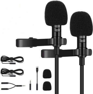 China Professional Microphone Handheld Voice Lavalier Lapel Microphone Omnidirectional Condenser MIC For Vlog for sale