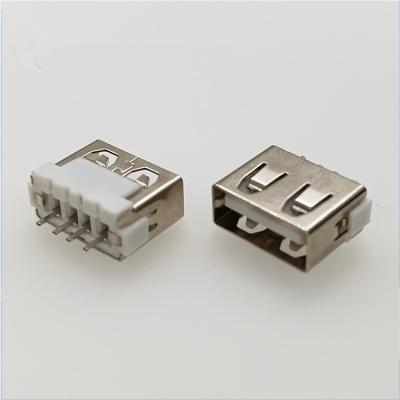 China Copper 10.0 Length USB A Type 180 Degree Female Vertical Type Straight Edge USB Connector for sale