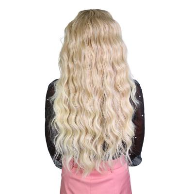 China Popular Wholesale Body Wave Hair Synthetic Ombre Wig American 613 Colored Bohemian Hair Synthetic Hair Wigs for sale