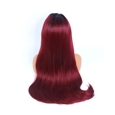 China Factory Wholesale Body Wave Front Human Hair Wig Long Straight Synthetic Lace Front Wig Synthetic Lace Hair For Black Women for sale