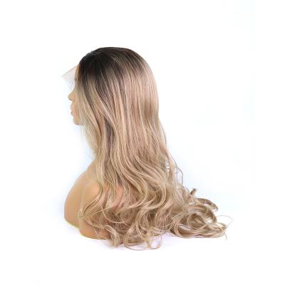 China Body Wave 24 Inch Lace Front Wig Body Wave High Synthetic Hair For Women Pre Plucked Brazilian Remy Lace Frontal Wig for sale