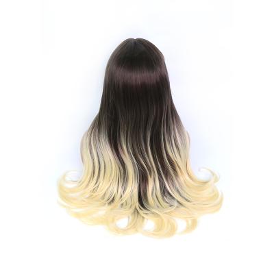 China Factory Wholesale Body Wave OM4/88# Body Wave Front Hair Wig Long Synthetic Lace Front Wig Synthetic Lace Hair Wig for sale