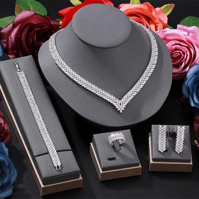 China New CLASSIC Diamond Sterling Silver Jewelry Bridal Wedding Gift Jewelry Set for sale