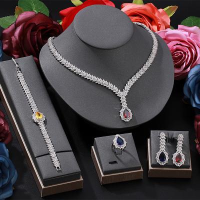 China Best Selling Custom Jewelry Set CLASSIC Zircon Craft Reception Ladies Jewelry Set for sale