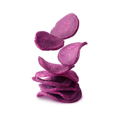 China Delicious Low Temperature Snacks Sweet Potato Chips Normal Wholesale Vacuum Fried Purple Potato Chips for sale