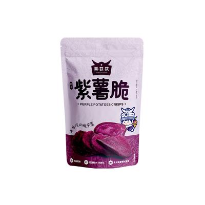 China Natural Manufacturer Provides Low Fat Healthy Snacks 100% Natural Dried Purple Sweet Potato Crisps for sale