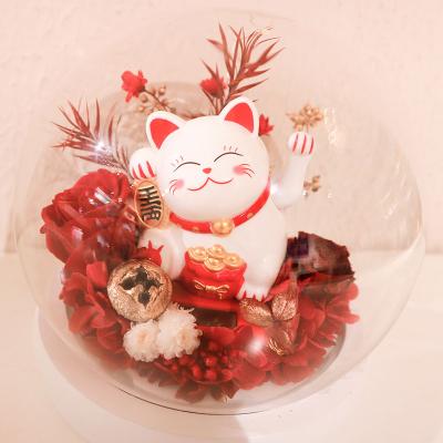 China Hot Selling Nature Plant Amazon Everlasting Preserved Roses Flower Glass Gift Box Real Touch Flower for sale