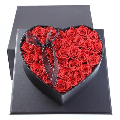 China Gorgeous Romantic Most Special Gift Durable Preserved Rose In Heart Shaped Box for sale