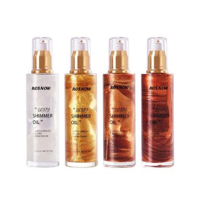 China Border direct sales sunscreen shimmer oil bronze shimmer shine tanning body oil shimmer glow lotion for sale