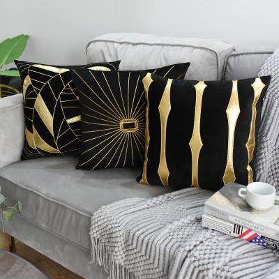 China European Classic Anti Dust Mite Gold Thread Embroidery Velvet Embroidery Pillow Case for sale