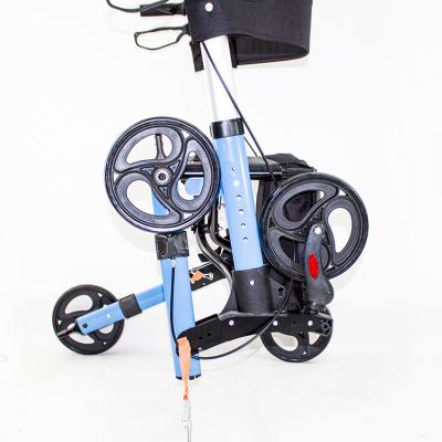 China Elderly / Disable / Patient High Quality Aluminum Rollator Walker Folding 4 Wheeled Walker Aluminum Rollator for sale