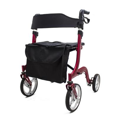 China 2022 Aluminum MDR Approved Economic Durable Aluminum Forearm Walker Rollator With Soft Seat for sale