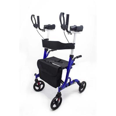 China 136KG Rollator Upright Walker Stand Up Rollator Walker With Adjustable Handle Elder Size Forearm Support for sale