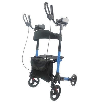 China Lightweight Aluminum Rollator Walker With Padded Arm And Seat Aluminum Upright Backrest For Adult Walker Rollator for sale