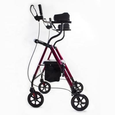 China Aluminum Upright Rollator Walker Stand Up Rollator Walker With Forearm Support For Elderly for sale