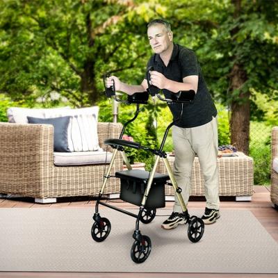 China Aluminum alloy indoor or outdoor portable rollator manufacturer china activoties lightweight rollator walker with seat elderly up walker for sale