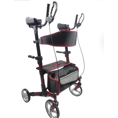 China Convenient Light Weigh Easy Folding And Shop Sell Right Upright Stand Up Rollator Walker With Seat For Disabled for sale