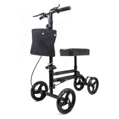 China High Quality 136kgs Folding Knee Walker Four Wheel Scooter With Basket Walker For Disabled For Elderly People for sale