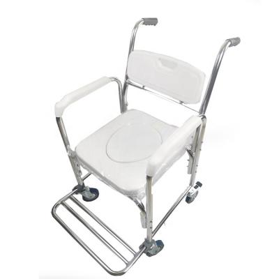 China Aluminum Alloy Foldable Medical Commode Disabled Bath Toilet Chair for sale