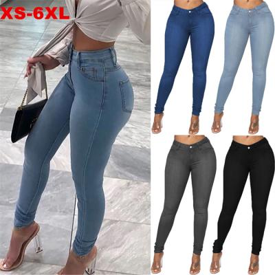 China Ladies Casual Skinny Jean Pants Fashion Explosive Style Large Size Denim Pants Women's Breathable Jeans New for sale