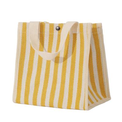 China Women Eco-Friendly Tote Bags Fashion Beach Outdoor Causal Bag Striped Shopping Bag Canvas Women's Tote Bags for sale