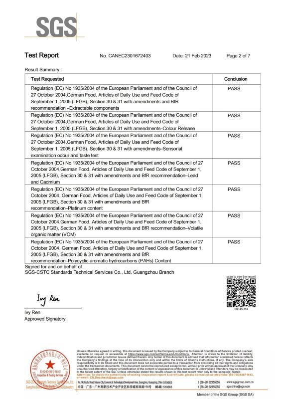 LFGB FOR SOLID SILICONE - Guangzhou Ruihe New Material Technology Co., Ltd