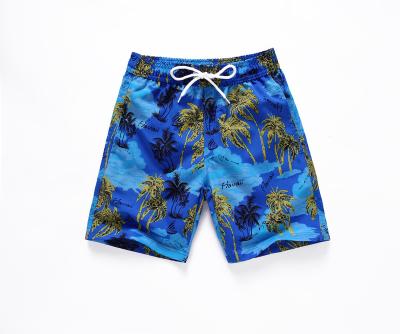 China Custom Digital Printing Board Boys Waist Swim Trunks Summer Breathable Elastic Quick Dry Pants for sale