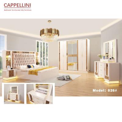 China Luxury Storage Bedroom Furniture Sleep Bed Villa Home King Size Bed Room Set for sale