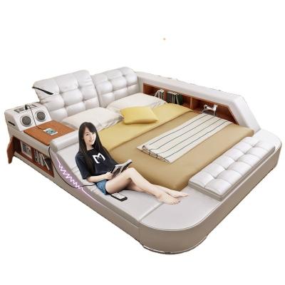 China (Others)Adjustable Modern Luxury Bedroom Furniture Sets Fabric Massage King Size Storage Soft Leather Double Bed for sale