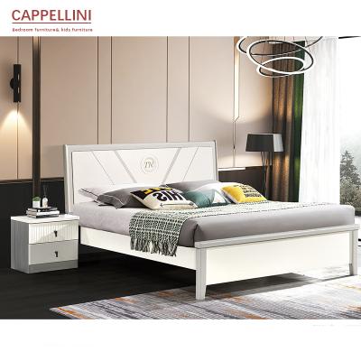 China Minimalist Soft King Size Wood Double Bed With Side Table Bedrooms for sale