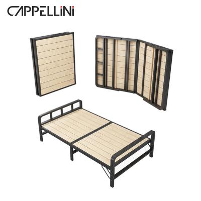 China Foldable customize stainless steel minimalist bedframe bedframe standard height design solid wood foldable bed furniture for sale