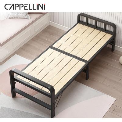 China Foldable modern minimalist twin bedframe steel bedframe king queen size standard design solid wood bed for sale