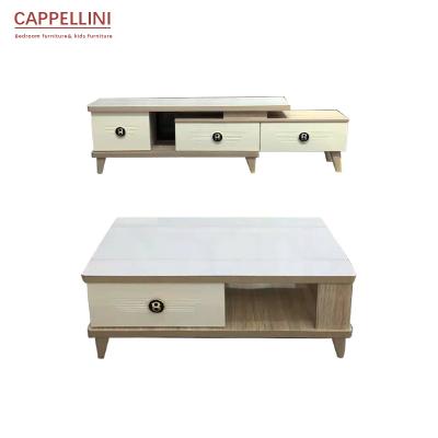 China (Other)Adjustable Modern Single Side Table TV Cabinet Set Cheap Living Room Tv Rack And Coffee Table for sale