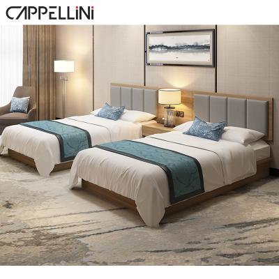 China Modern high quality cheap double beds in hotel bedroom furniture bed for five star hotel for sale