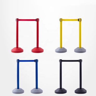 China Crowd Control PVC Crowd Control Bracket With Retractable Belt Guardrail for sale