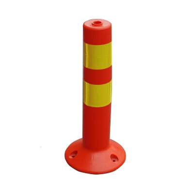 China Red Color Column 45cm High Flexible Flexible Plastic PE Warning Bollard for sale